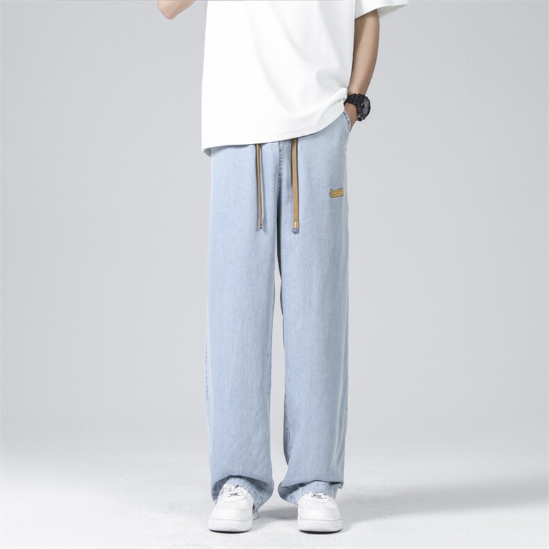 牛仔裤冰丝长裤新款百搭ins潮流宽松大码阔腿裤XK66341-P50,男装牛仔裤,电商A042