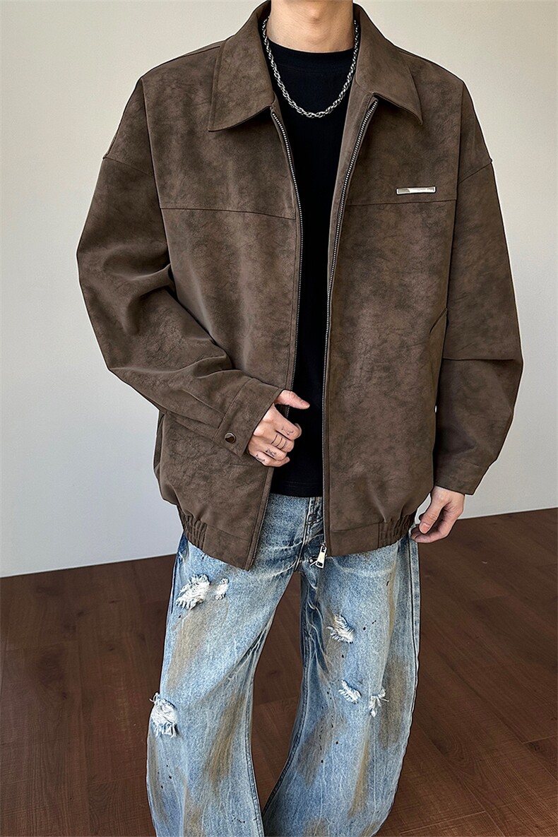 春季扎染皮衣机车翻领美式高街松弛感外套男女C64139-TP55不,男装皮衣,电商A102