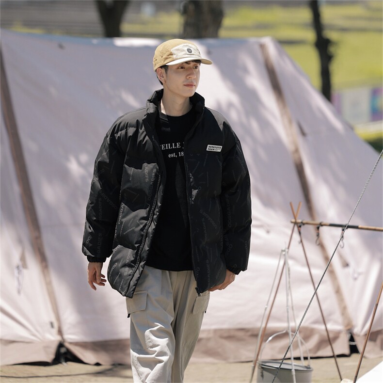 棉衣男冬季潮牌大码港风立领棉服秋大码棉袄韩版潮流面包服外套,男装棉衣,星座310B-1