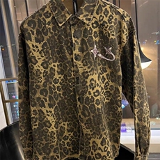 【有货】D3171-P60原版高质量美式早春豹纹纯棉衬衫外套立领，男装衬衫，星座603-2