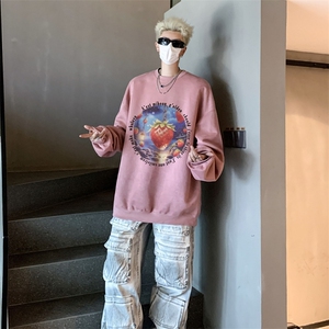 秋装复古美式水洗做旧重磅麂皮绒卫衣301B-JB1505-p45图片