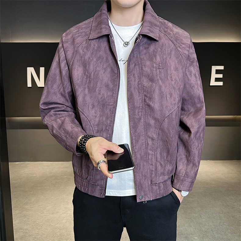 美式皮衣外套男秋季2025新款机车飞行员皮夹克A313-K275118-P155,男装皮衣,电商A313
