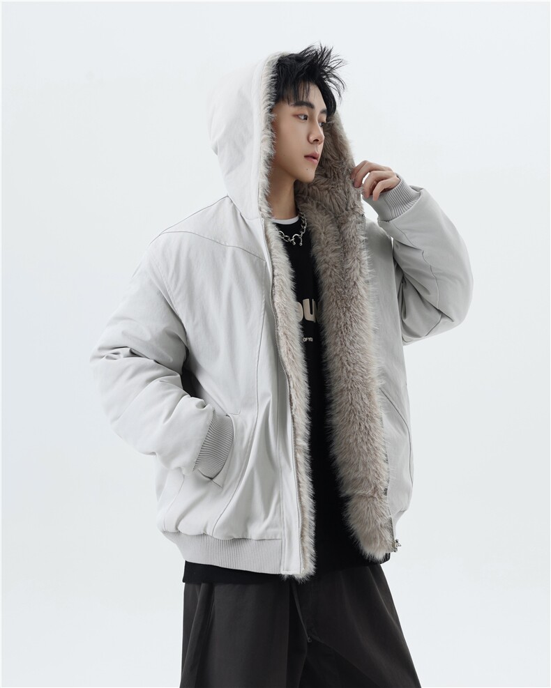解构座山雕连帽棉服男女宽松解构毛高级毛领棉衣外套2317P118,男装棉衣,星座506-1