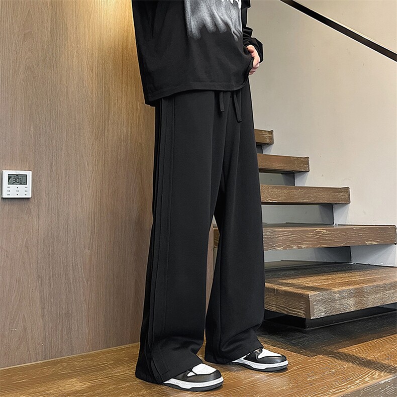 休闲裤男2024春季新款港风宽松阔腿裤学生长裤子K8072-P38,男装休闲裤,星座214-3