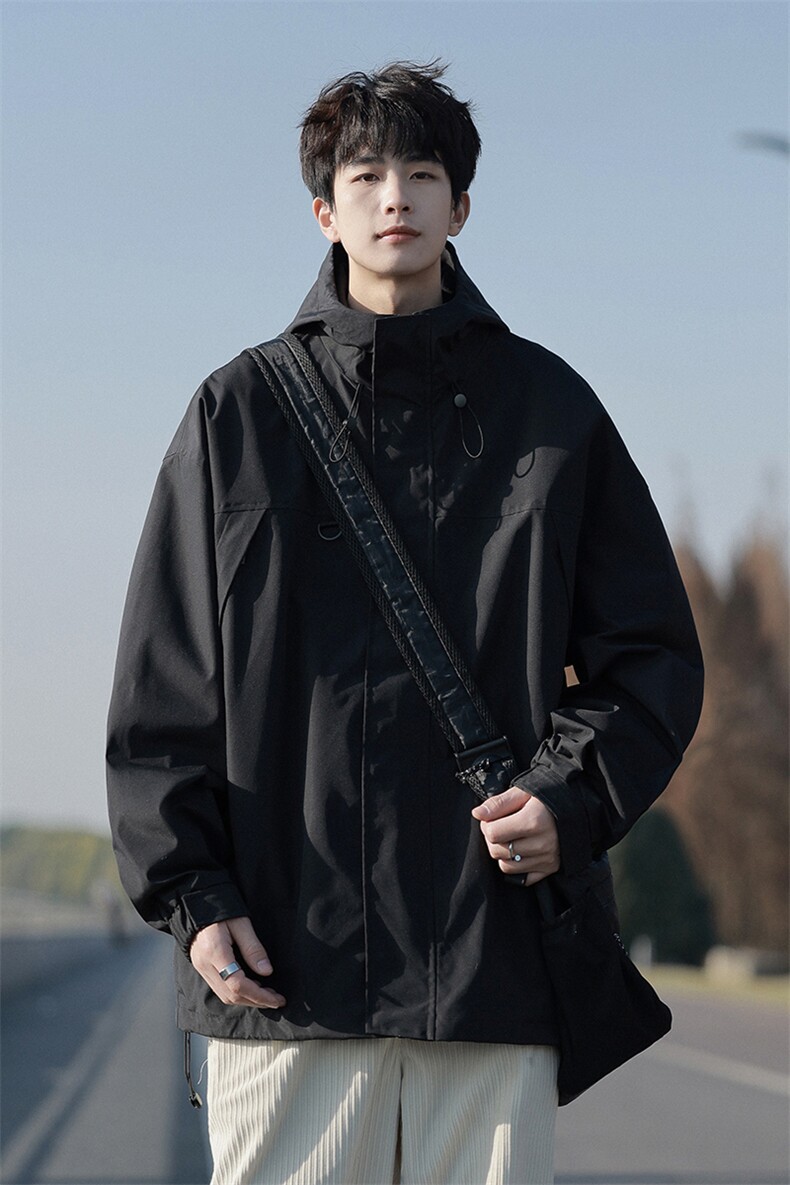 新款连帽冲锋衣夹克男cityboy潮流户外休闲外套A238-JK2365-P65,男装夹克,星座717