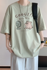 已注册/夏季内景纯棉新款可爱印花短袖T恤男宽松打底DT00069/P25，男装T恤，电商B316