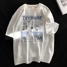 2024夏季新品港风情侣中性韩版卡通短袖T恤216-2-A68-P25,男装T恤,星座716-1