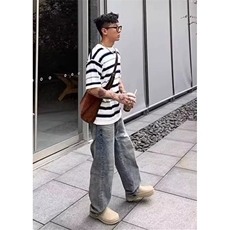 条纹百搭男士百搭休闲短袖t恤男圆领半袖体恤打底衫TZ64，男装T恤，星座1116A（原606A-3）