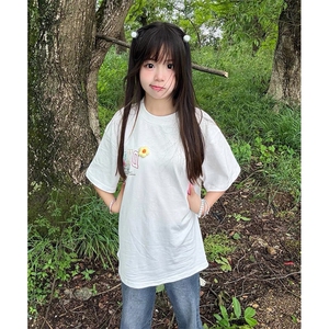万针全刺绣工艺抖音得物高品质260克重磅纯棉双纱美式高街短袖T恤图片