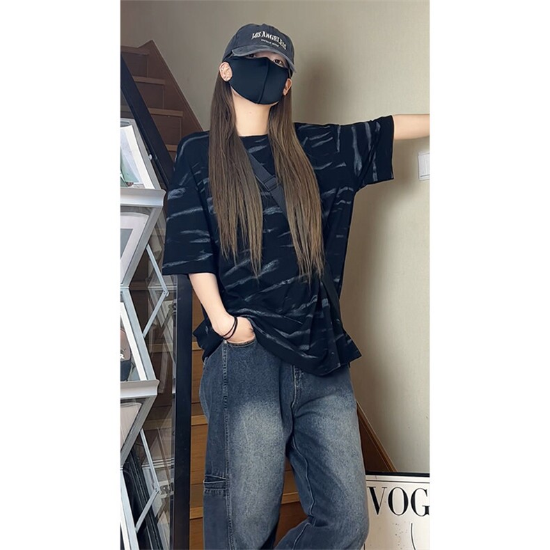 夏季潮牌扎染短袖T恤男宽松大码美式半袖体恤衫T3649-特价P30,男装T恤,电商A007