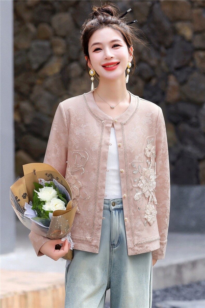 2026年春季女新中式,女装短外套,浪花E族（衣布洛）