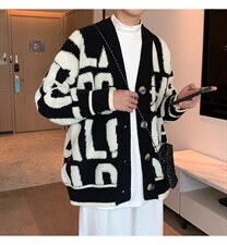 M3112-P95秋冬新款宽松潮针织开衫外套男女情侣中性毛衣上衣控108,男装针织衫/毛衣,电商A009A（原A058A）