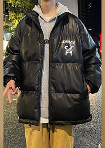 2025冬季新款潮流加厚棉衣PU皮棉服帅气面包服XZ102A-4-5139-P115图片