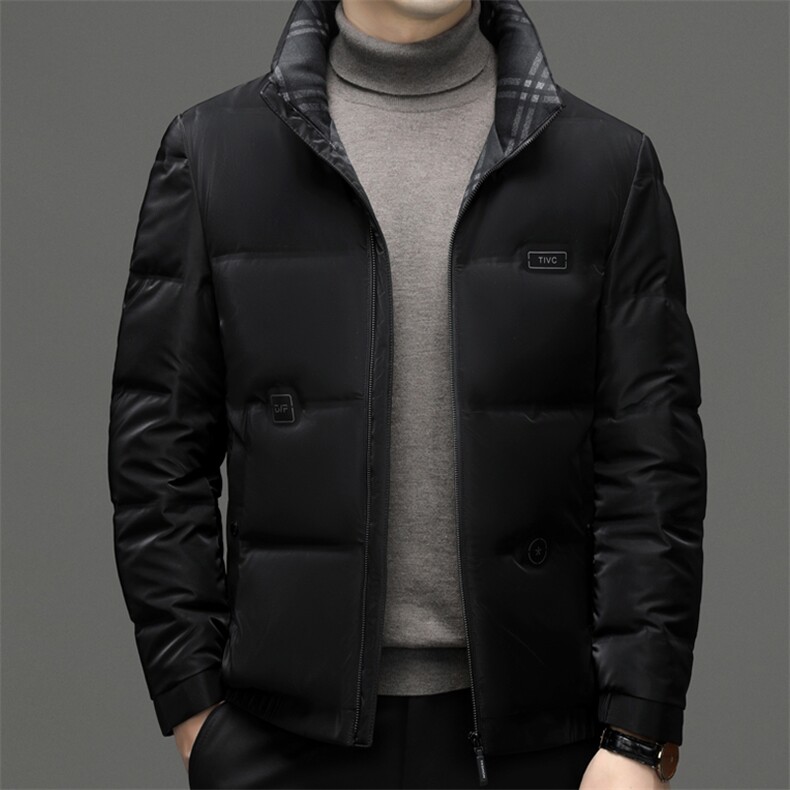 CG72802钱塘2020-2冬季厚款百搭立领中年男士商务休闲羽绒服P220,男装羽绒服,钱塘207-2