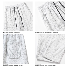 2024冬季新款白底大码废土风弯刀加绒裤M-5XHK241045-P55，男装休闲裤，电商A022
