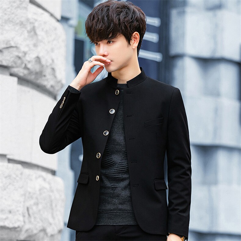2025秋季装男青年潮流韩版修身男士西装休闲立领西服外套A79P150，男装西服套装，电商A355（原A415）