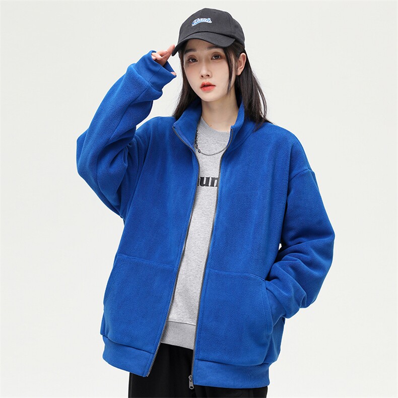 奥粒绒外套基础纯色休闲百搭开衫立领卫衣男女同款EY-3662-P85,女装短外套,电商B306
