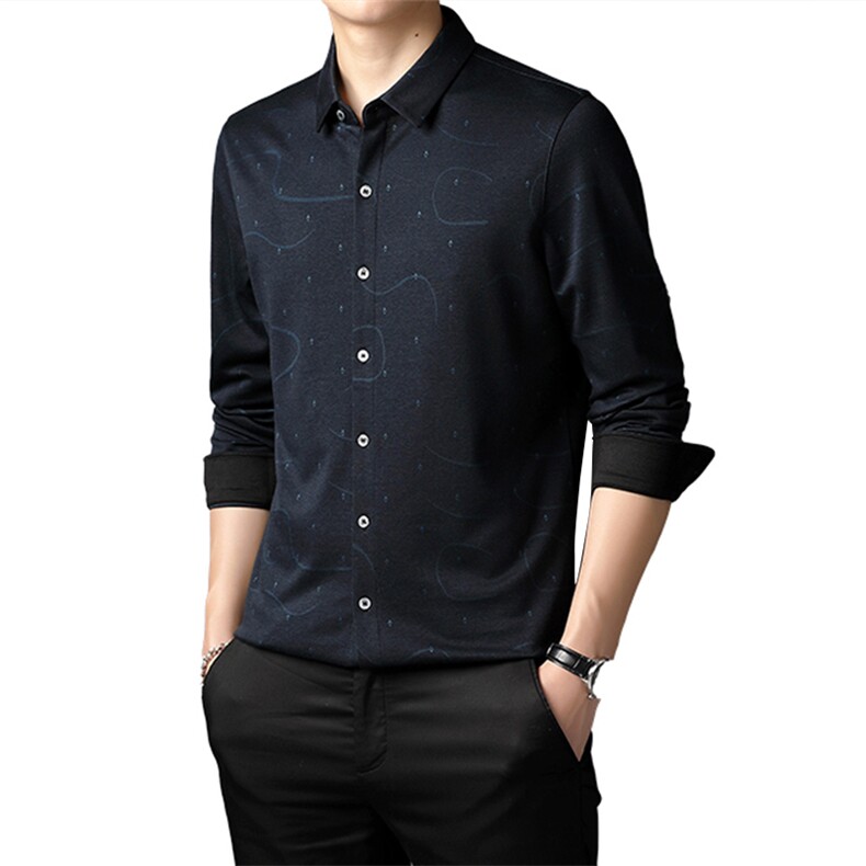 M9942021夏季新款长袖衬衫男印花商务男装,男装衬衫,电商B360
