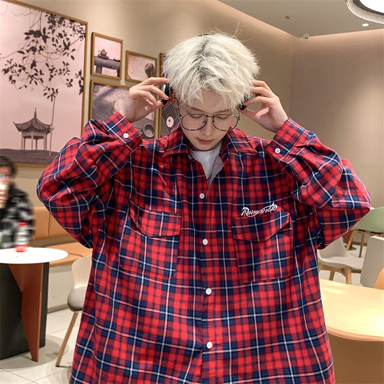 B225-仔仔图-C6604--P55-X69----港风复古双口袋刺绣衬衫-全棉,男装衬衫,电商B225