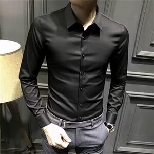 英伦风男士简约纯色长袖衬衫修身帅气商务休闲衬衣 C2025图片