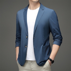 春秋季轻商务西服男薄款冰丝无痕休闲西装外套男士防晒服单西上衣，男装西服，电商B212（原钱塘6029）
