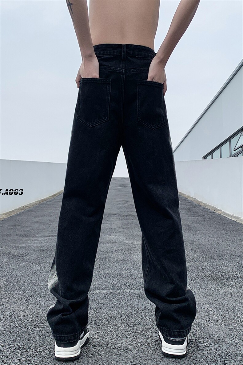 2023春季新款美式高街重工艺水洗直筒牛仔裤货号K692P55,男装牛仔裤,电商A063