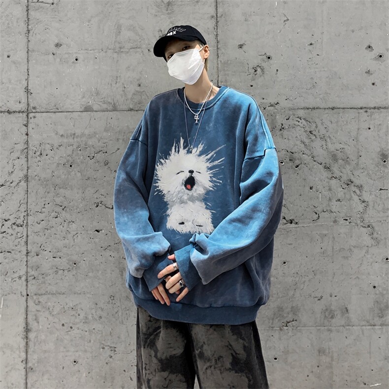 美式潮牌重磅水洗做旧连帽卫衣力推大码男XZ517A-2-Y7752-P58,男装卫衣,星座517A-2