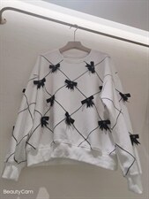 休闲蝴蝶结卫衣，女装卫衣/绒衫，柳梢青