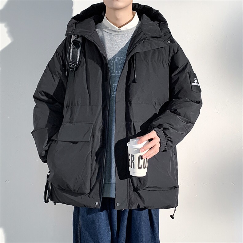 秋冬港风连帽时尚棉衣袖章标志宽松加厚冬季外套MY9319P-95,男装棉衣,电商A128