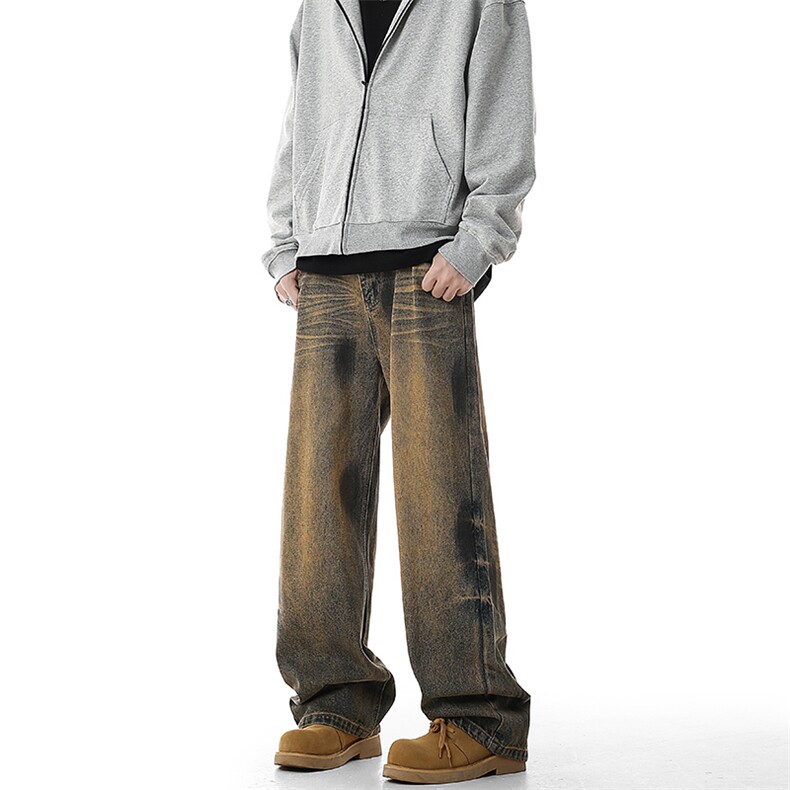 A408-1-24K70037-P75-X98-M-3XL美式复古水洗直筒水洗马骝牛仔裤，男装牛仔裤，电商A408