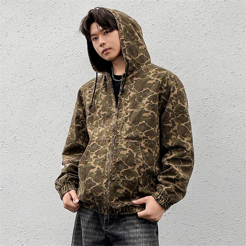 美式高街大口袋连帽迷彩夹克复古工装外套A436-W992-P115168,男装夹克,电商A436