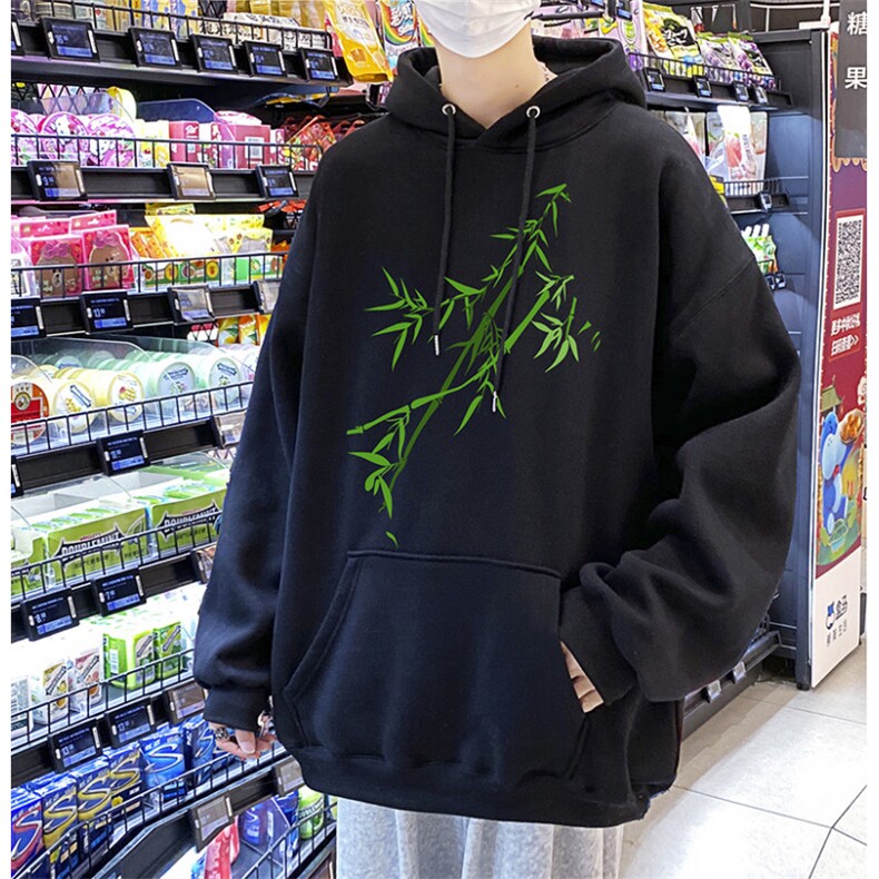 秋冬季竹子印花连帽卫衣男加肥加大码胖子外套帽衫加绒款6XL,女装短外套,星座909