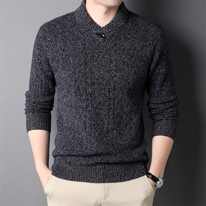 QLM77835全羊毛羊毛衫男针织衫加厚打底衫毛衣P186图片