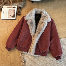 座山雕加厚棉服解构高级感保暖百搭毛领外套5D1198-TP105178，男装棉衣，电商A102