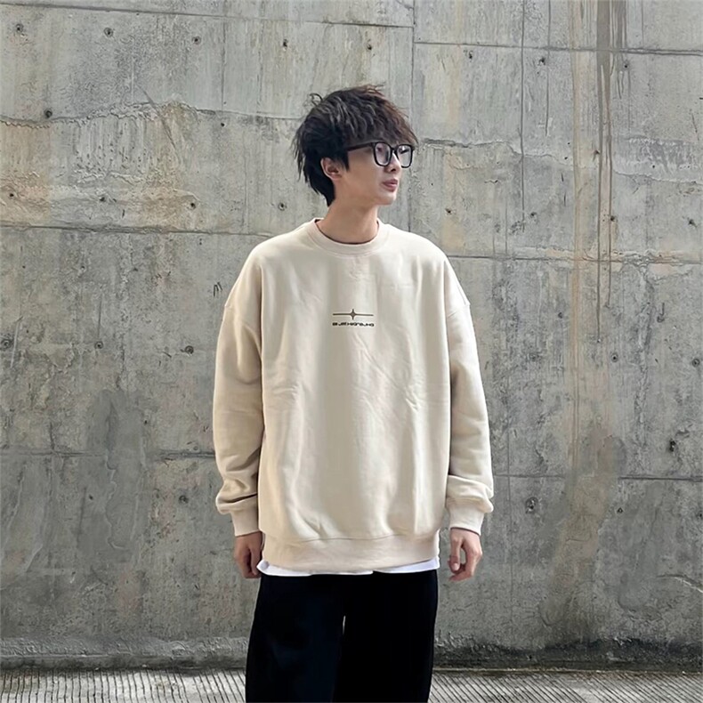 抖音得物 现货高品质美式宽松圆领印花卫衣 新款重磅卫衣 ADY104图片