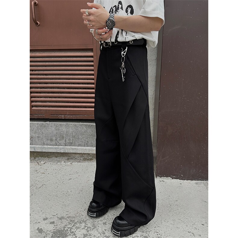 港风cleanfit解构休闲裤西裤微喇长裤A014-DY25017-P60控88,男装西裤,电商A014