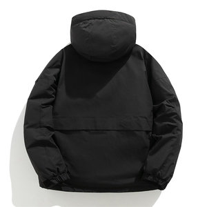 新款棉服羽绒棉保暖连帽拼色冬装情侣装韩版宽松棉袄K16-P95图片