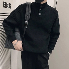 1506-1/QMY220/P54秋冬季针织男半高领纽扣毛衣百搭潮牌冬季，男装针织衫/毛衣，星座1506