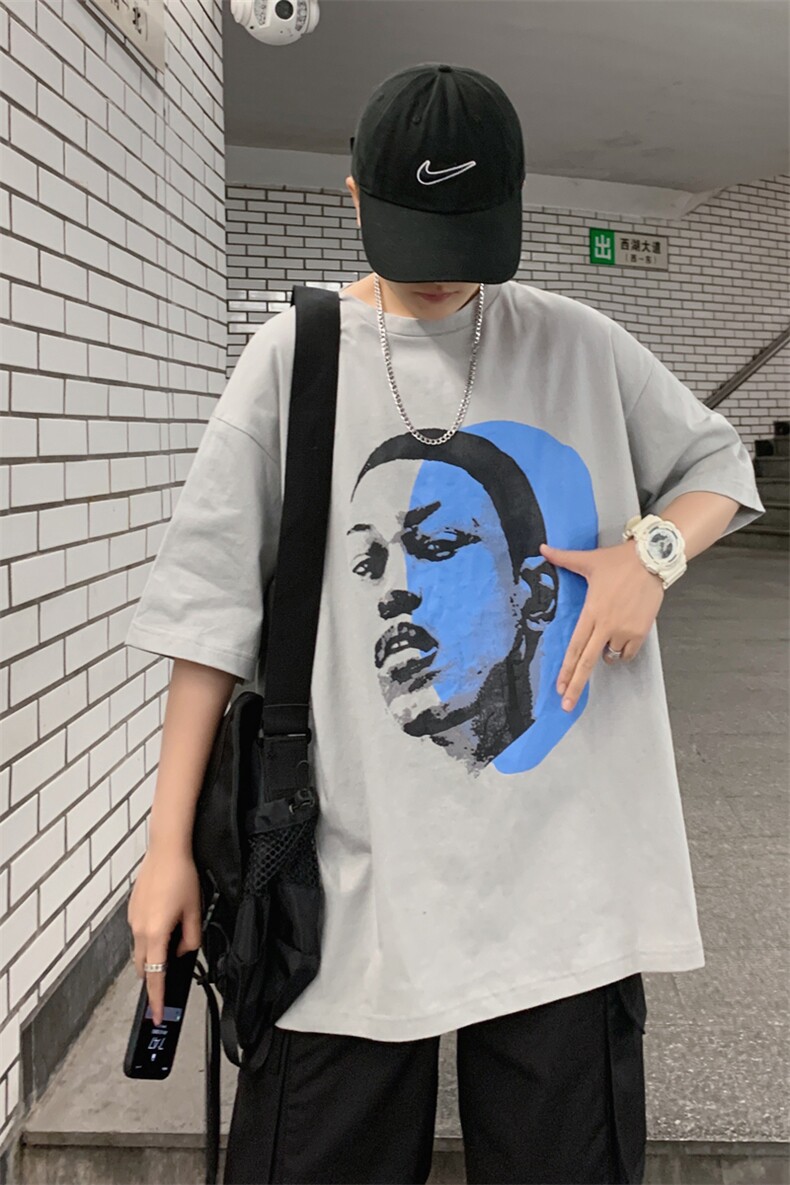 黑人大头像个性情侣半袖短袖T恤D072/P43（低48）,男装T恤,星座1506-1