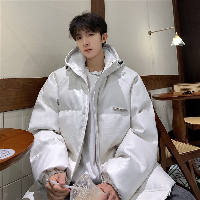 港风连帽鳄鱼纹金属装饰设计大码潮流休闲棉衣男MY77744P128控168，男装棉衣，星座227-7