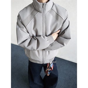 高品质春装新款老钱风美式高街解构立领棒球服飞行夹克潮休闲外套图片
