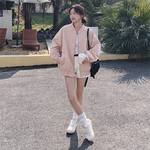 粉色立体绣花棒球服外套女秋季2025新款超火减龄休闲穿搭夹克百搭图片