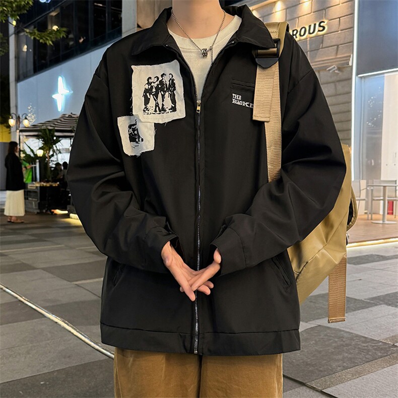 春秋季美式潮牌翻领夹克外套新款宽松休闲时尚上衣外套,男装夹克,星座410-6（原星座1304-1）