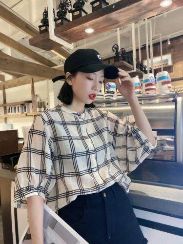 现货欧货格子小衫不挑人，女装，悠奈尔