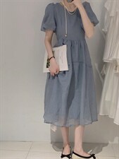 长款连衣裙，女装连衣裙，驿谷