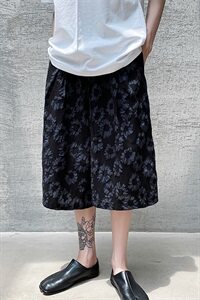 夏中国风亚麻七分裤男加肥大码民族裙裤夏季休闲阔腿裤子D605P65图片