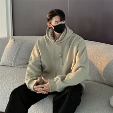 情侣秋冬美式复古假两件加绒加厚连帽卫衣半拉链外套D318-1P78，女装短外套，电商A335-1（原A458）