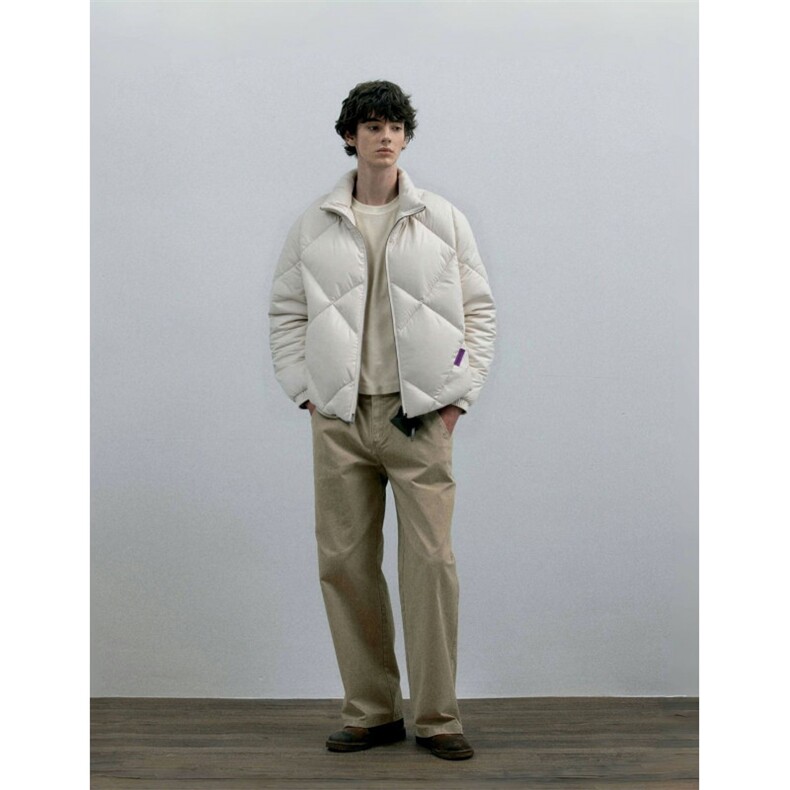 城市户外冬季轻薄羽绒服灰鸭绒菱格面包服男女情侣款立领保暖外套,男装羽绒服,星座112A