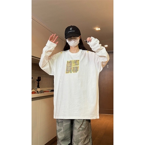 自家图现货 纯棉情侣宽松圆领刺绣风卫衣T恤男女WY18-特P35控58图片