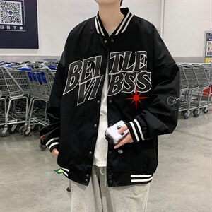 春秋季新款棒球服上衣休闲百搭潮流嘻哈潮牌工装夹克 W1736-P52图片
